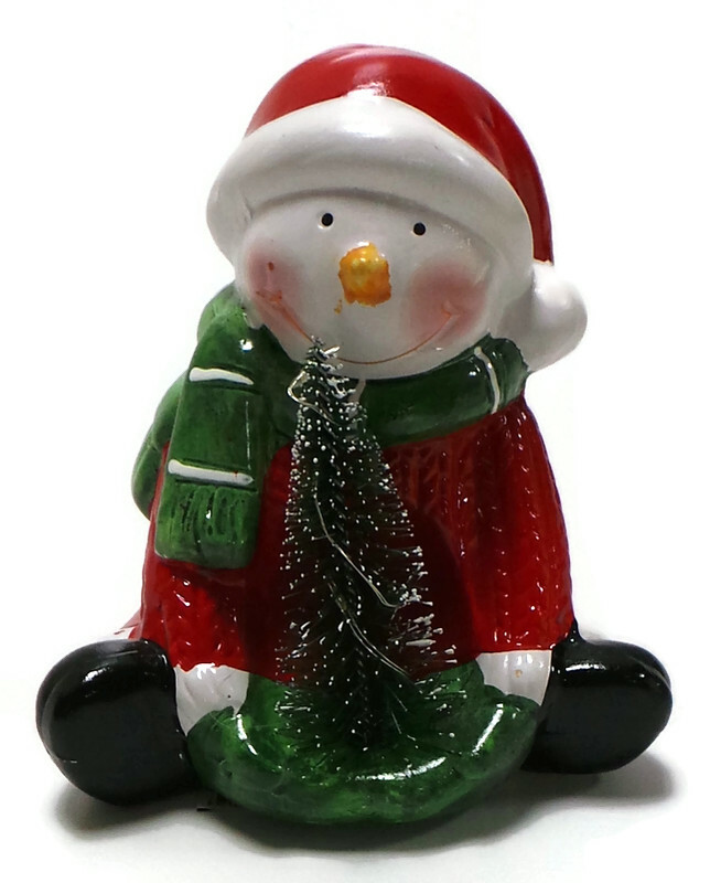 FIGURKA ŚWIĄTECZNA BAŁWAN CHOINKA LED