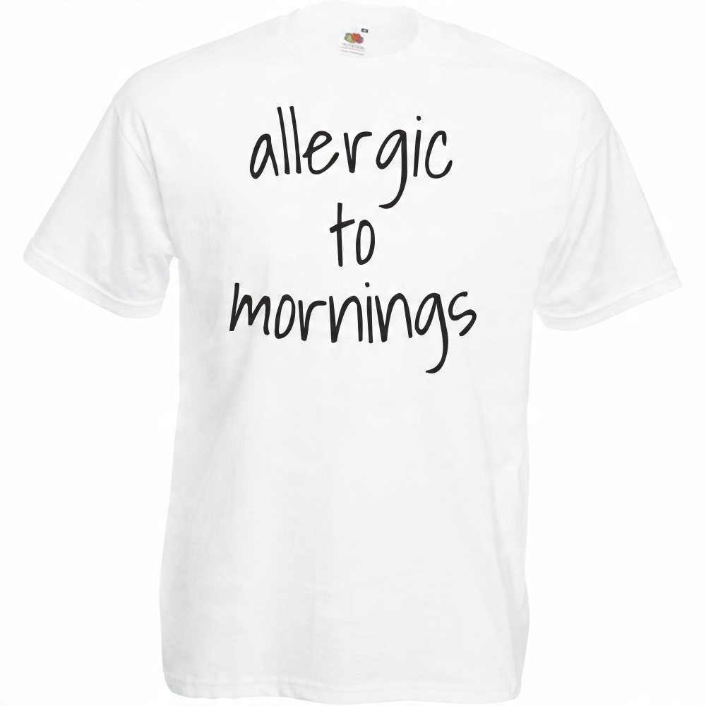 

Koszulka allergic to mornings XXL biała