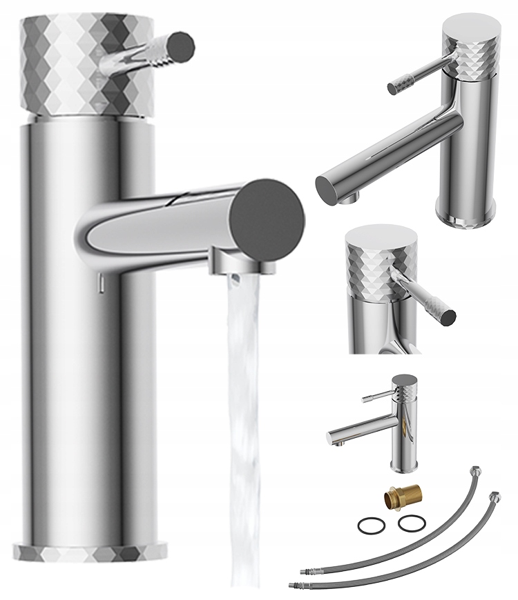 Umývadlová Batéria Strieborná, Nízka Kúpeľňová, Chróm, Moderný Kohútik