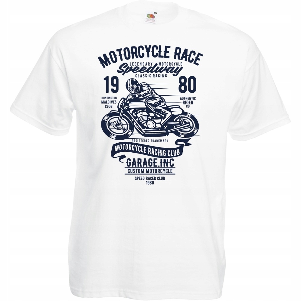 

Koszulka motocykl motor motocyklista kask XL biała