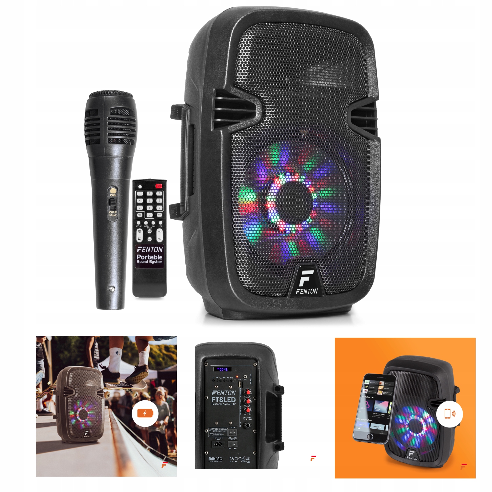 

Głośnik Bluetooth Fenton 300W/ Usb/ Sd/ Mikrofon