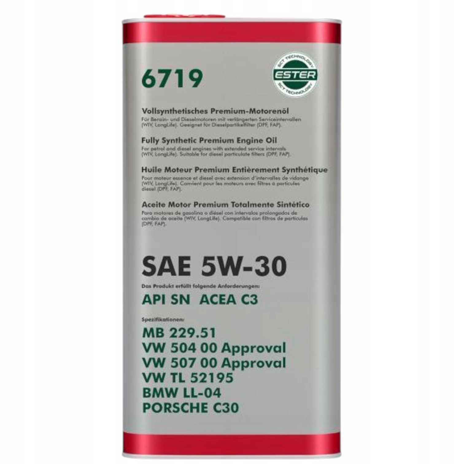 5w30 Fanfaro Vw 504.00/507.00 LL III Mb 229.51, Bmw Longlife-04 5L 6719-5