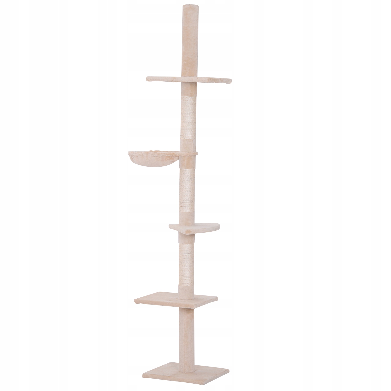 Levně Stropní škrabadlo pro kočky Pelíšek Vysoké ke stropu 230-260cm Plyš Sisal