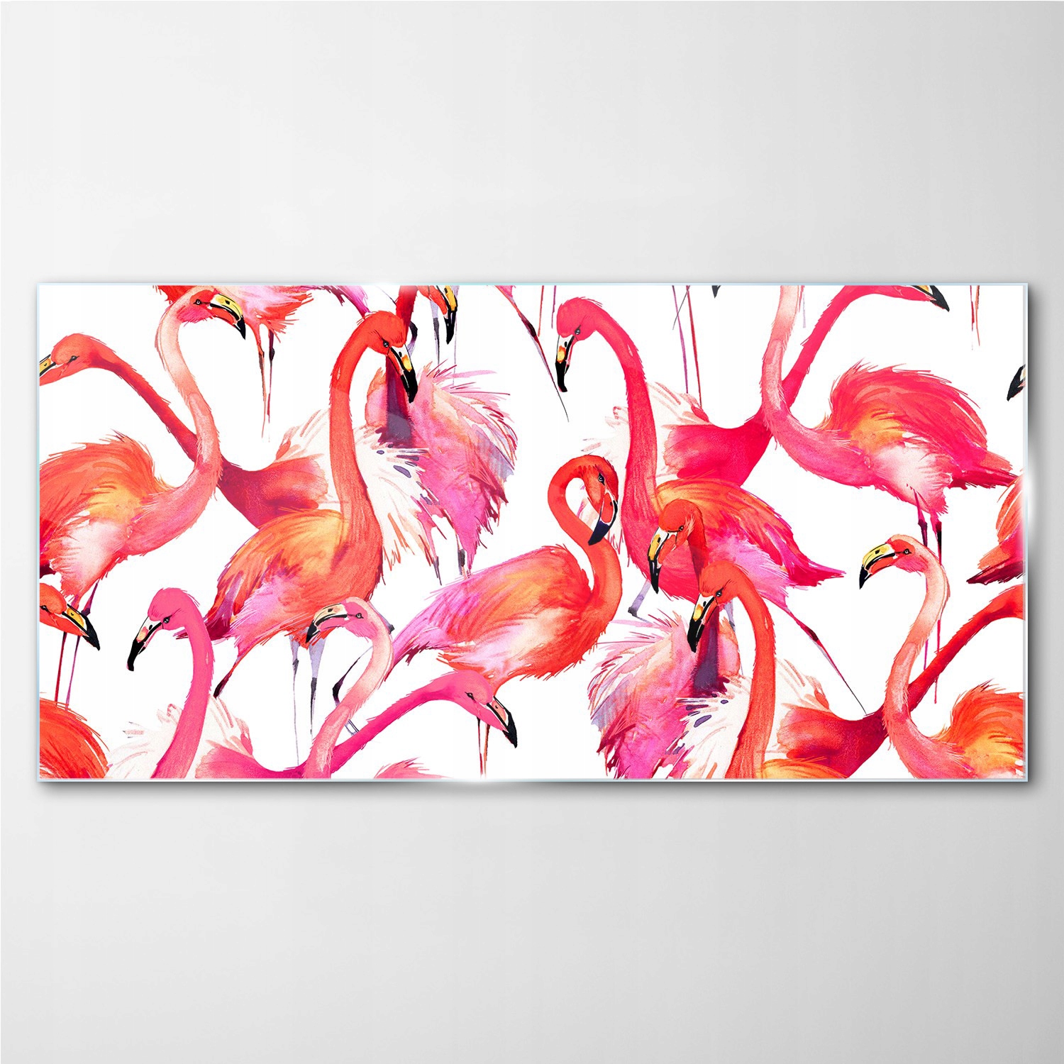 

Foto obraz szklany na ścianę Flamingi 100x50 cm