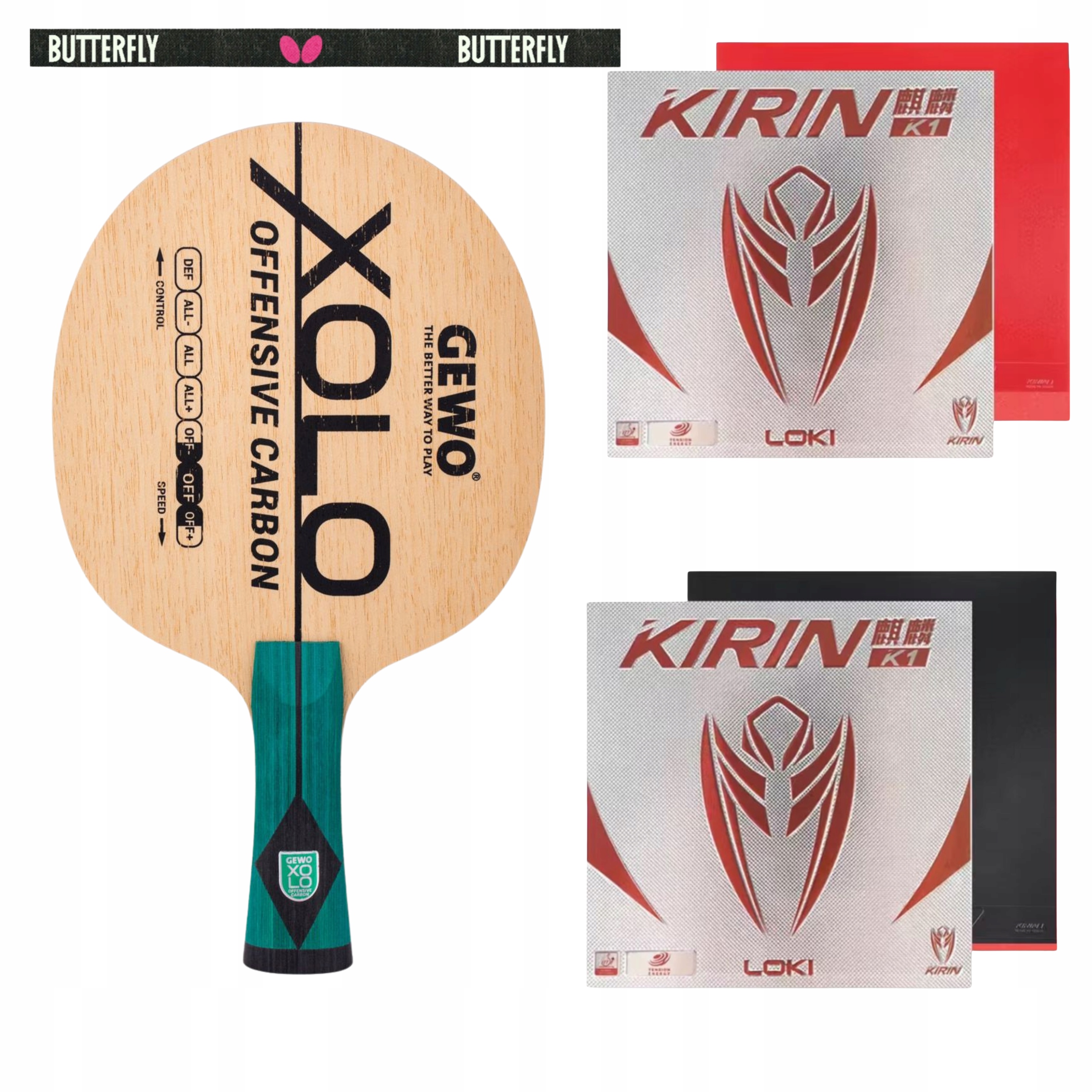 Skládací Pálka Na Stolní Tenis, Útočná Loki K1, Deska Gewo Carbon