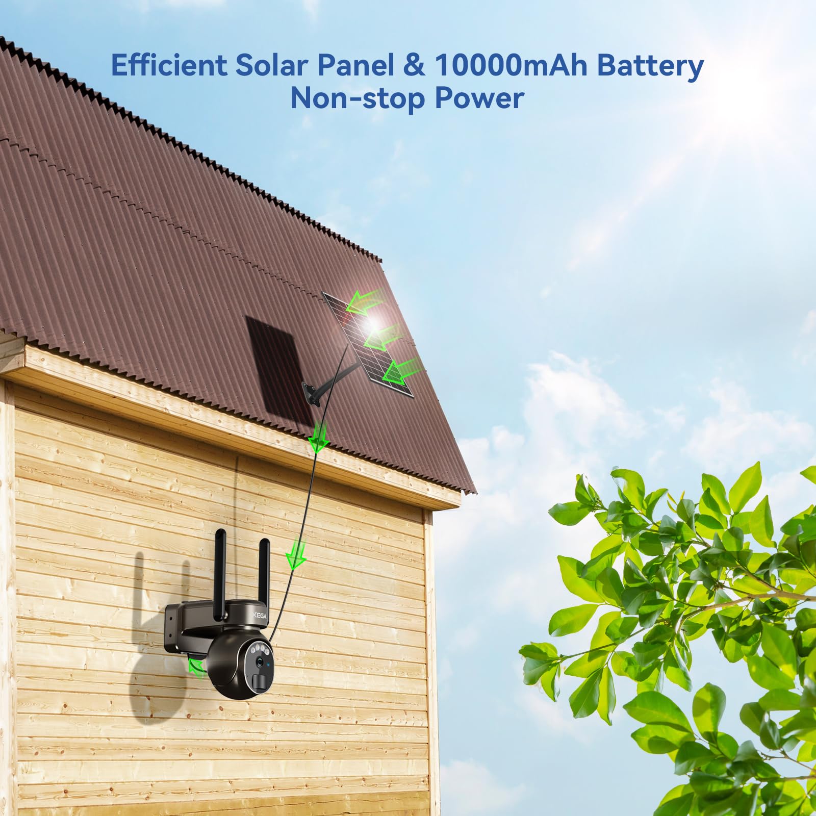 XEGA Kamera Zewnętrzna 4G LTE Solar 2K HD 3MP PTZ Bezprzewodowa IP66 — miniatura 5