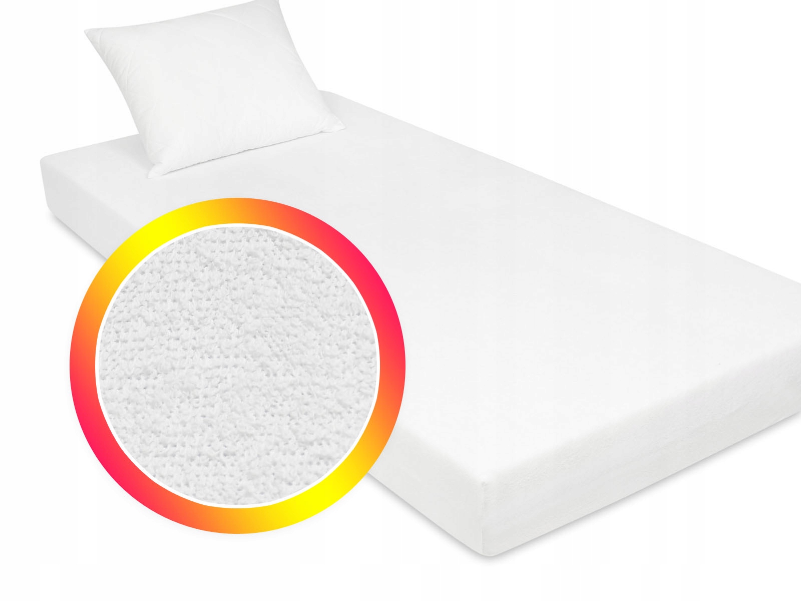 

Prześcieradło białe frottowe z gumką 70x180 cm