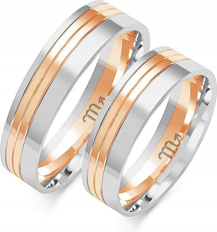 Zlatý svatba snubní prsten pro pár 14K 585 vel. 8 9 10, dámský, s gravírováním