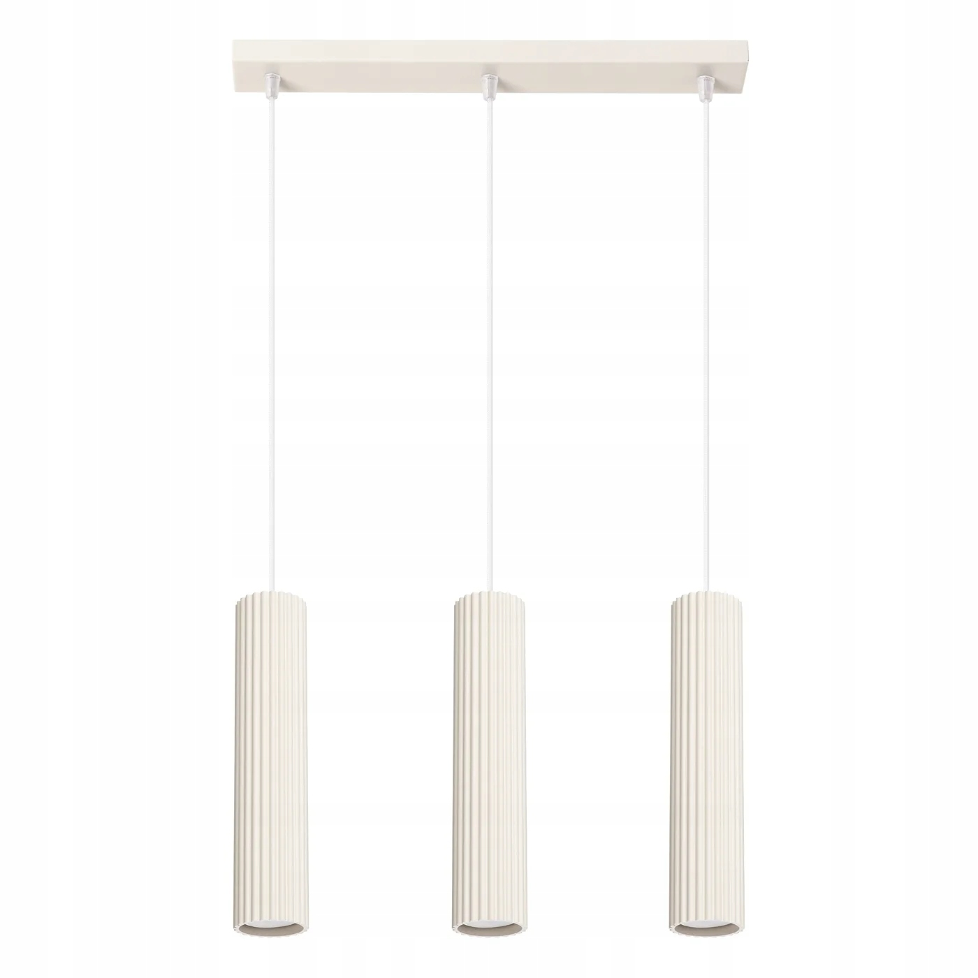 Závesná lampa trojitá béžová vrúbkované trubice 30cm nad stôl ostrov bar Sollux