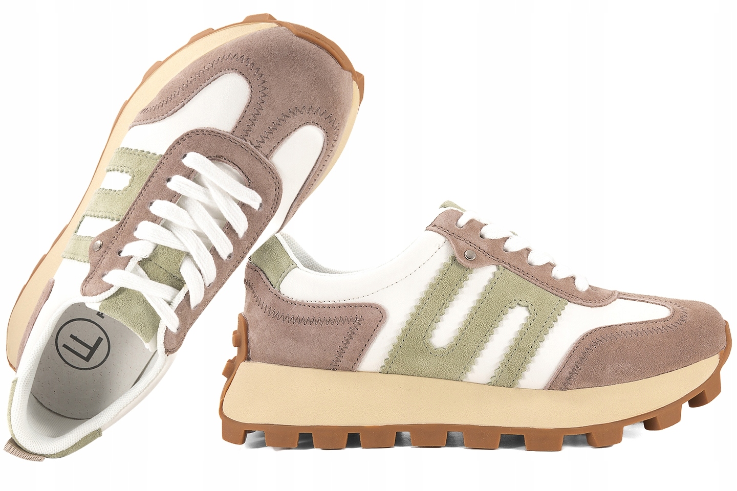 Filippo DP6743 Sportovní Polobotky Tenisky Na Platformě, Kožené, bílé, 36