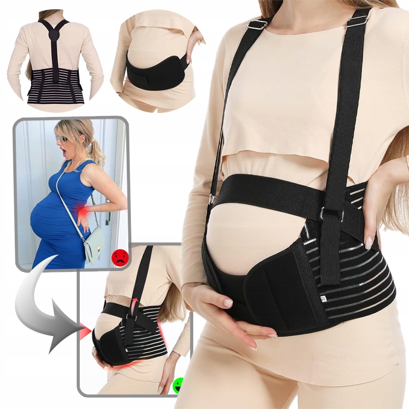 Pas Ciążowy Podtrzymujący Brzuch – Regulowany, Oddychający, z Podparciem Lędźwiowym