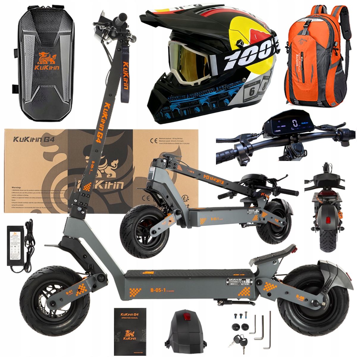 KuKirin G4 Skládací elektrická vozidla 2000W 70KM/H 60V 20Ah 75km Dárek