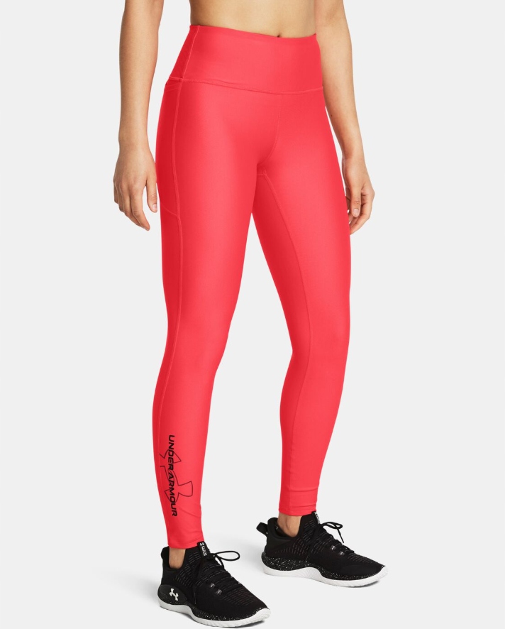 Under Armour legginsy treningowe damskie Slim Fit czerwone