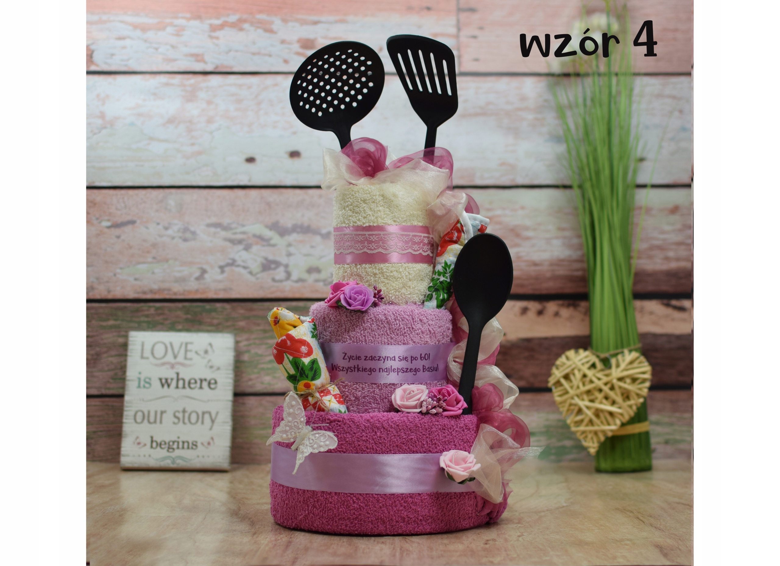 Tort ręczniki PREZENT na 40-stkę 50-tkę Urodziny Z dedykacją Tak