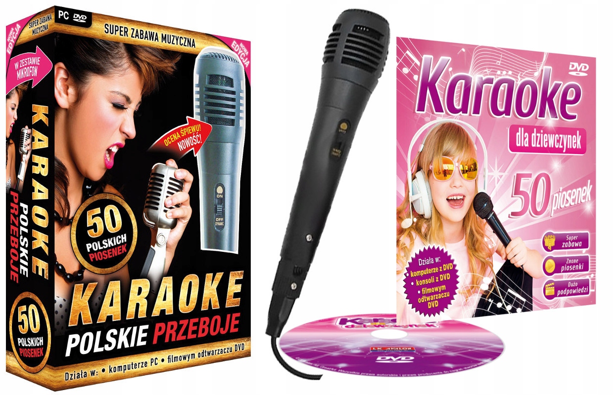 

Polskie PRZEBOJE+Karaoke dla Dziewczynek DVD+Mikr.