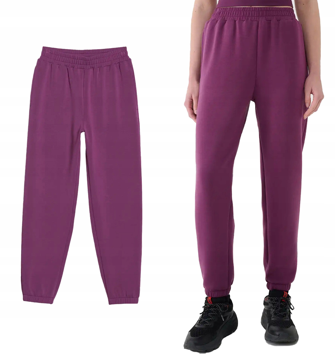 Sportovní tepláky 4F F1010 s modalem, joggery, fialové, velikost S