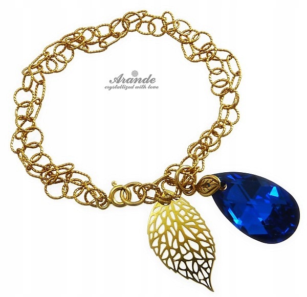 Krystalický náramek Blue Comet Leaf Zlaté Stříbro
