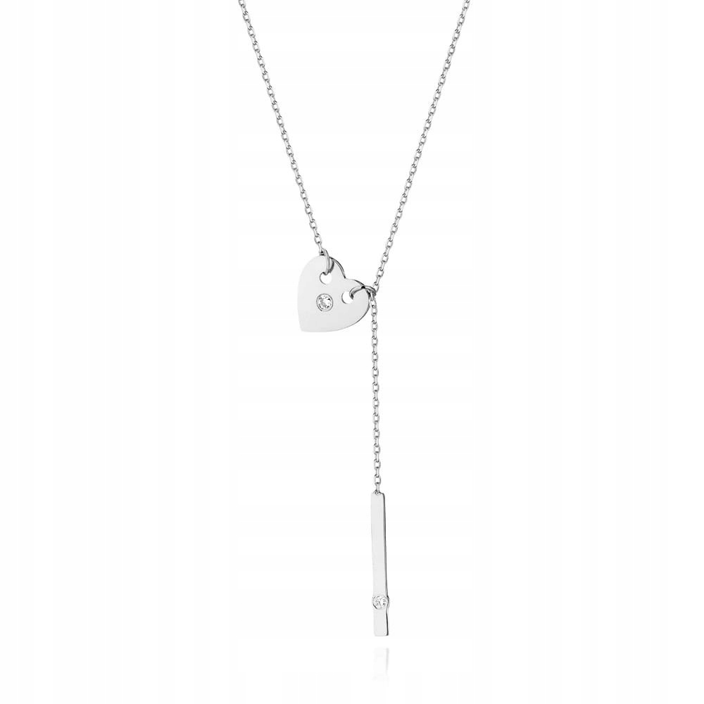 

Białe Złoto Celebrytka Naszyjnik 585 Brylant Serce