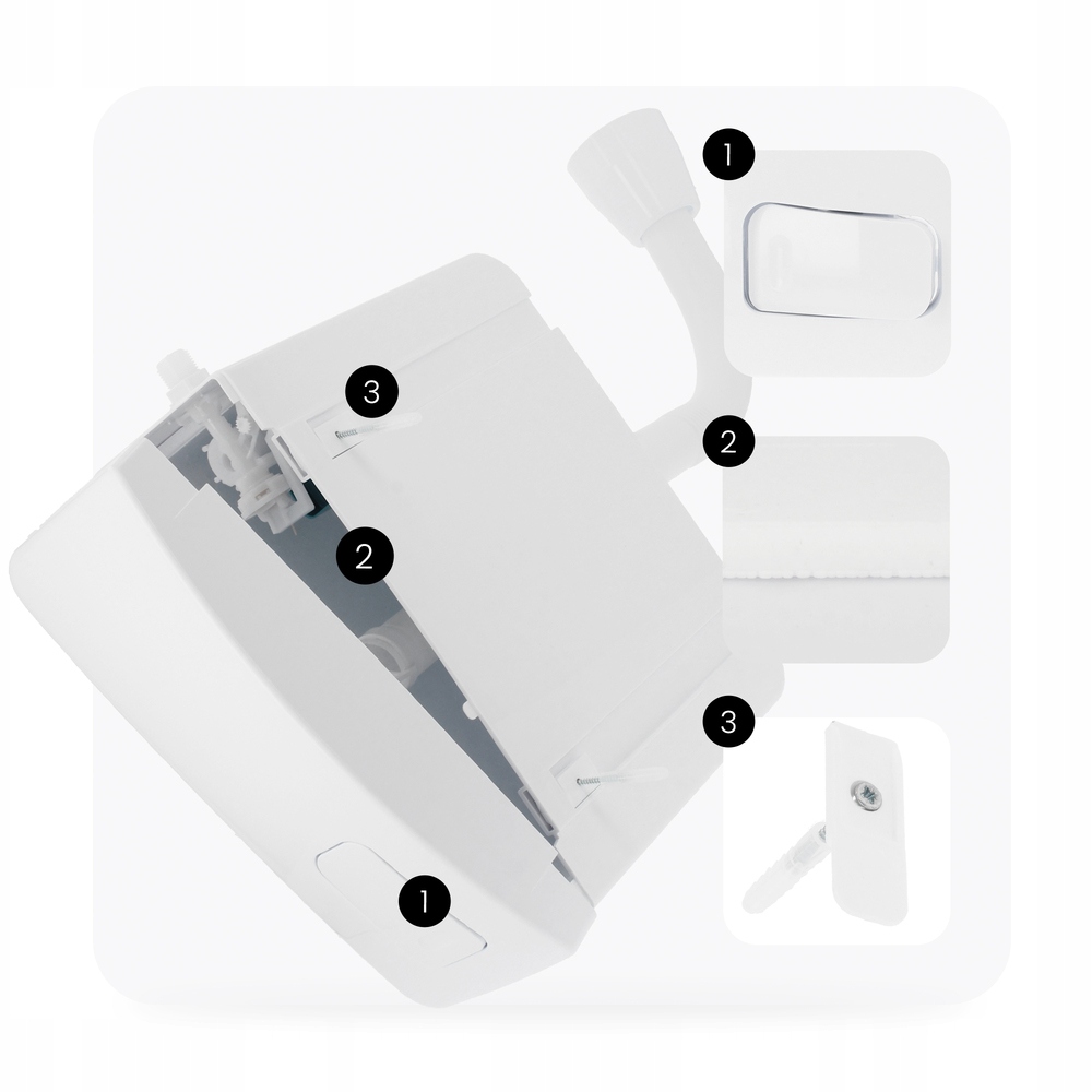 SPŁUCZKA WC Dolnopłuk TOALETOWA Zbiornik na Wodę Kompaktu START STOP Biała Marka Inter-Sano