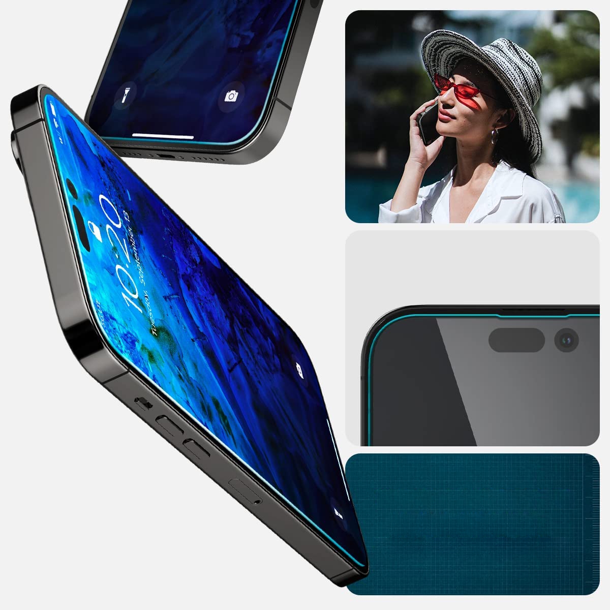 SZKŁO 2szt do iPhone 14 Pro, SPIGEN EZ + Ramka Producent Spigen
