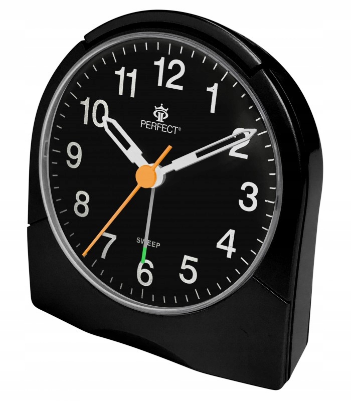 BUDZIK KWARCOWY PERFECT PŁYNĄCY SNOOZE 889 CZARNY