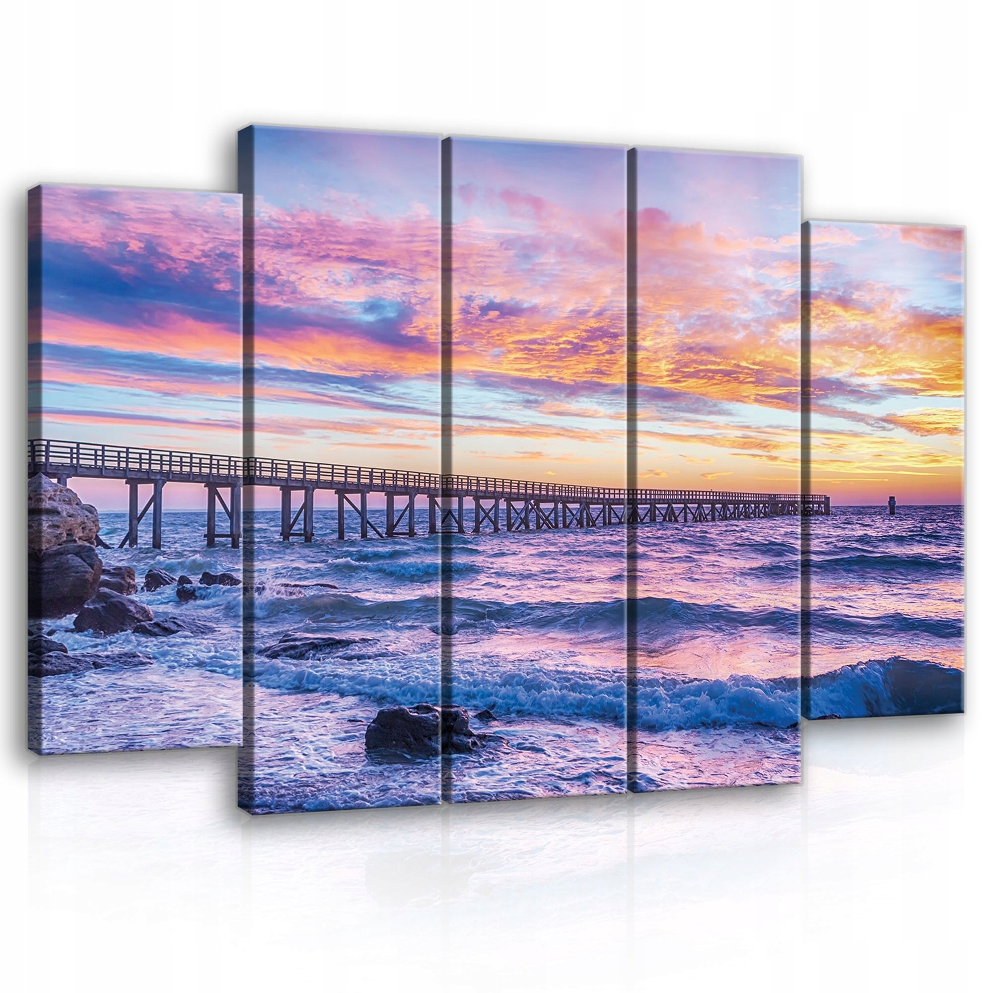 Obraz 150x100 Západ slunce moře oceán pláž obloha mraky klid příroda