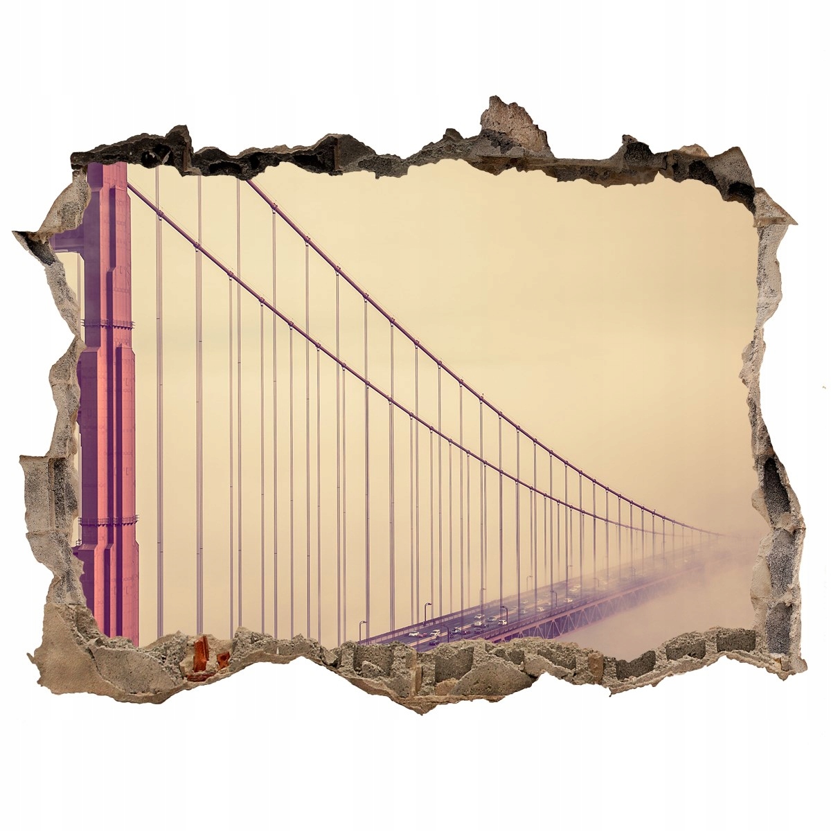 

Fototapeta dziura na ścianę 3d Most San Francisco