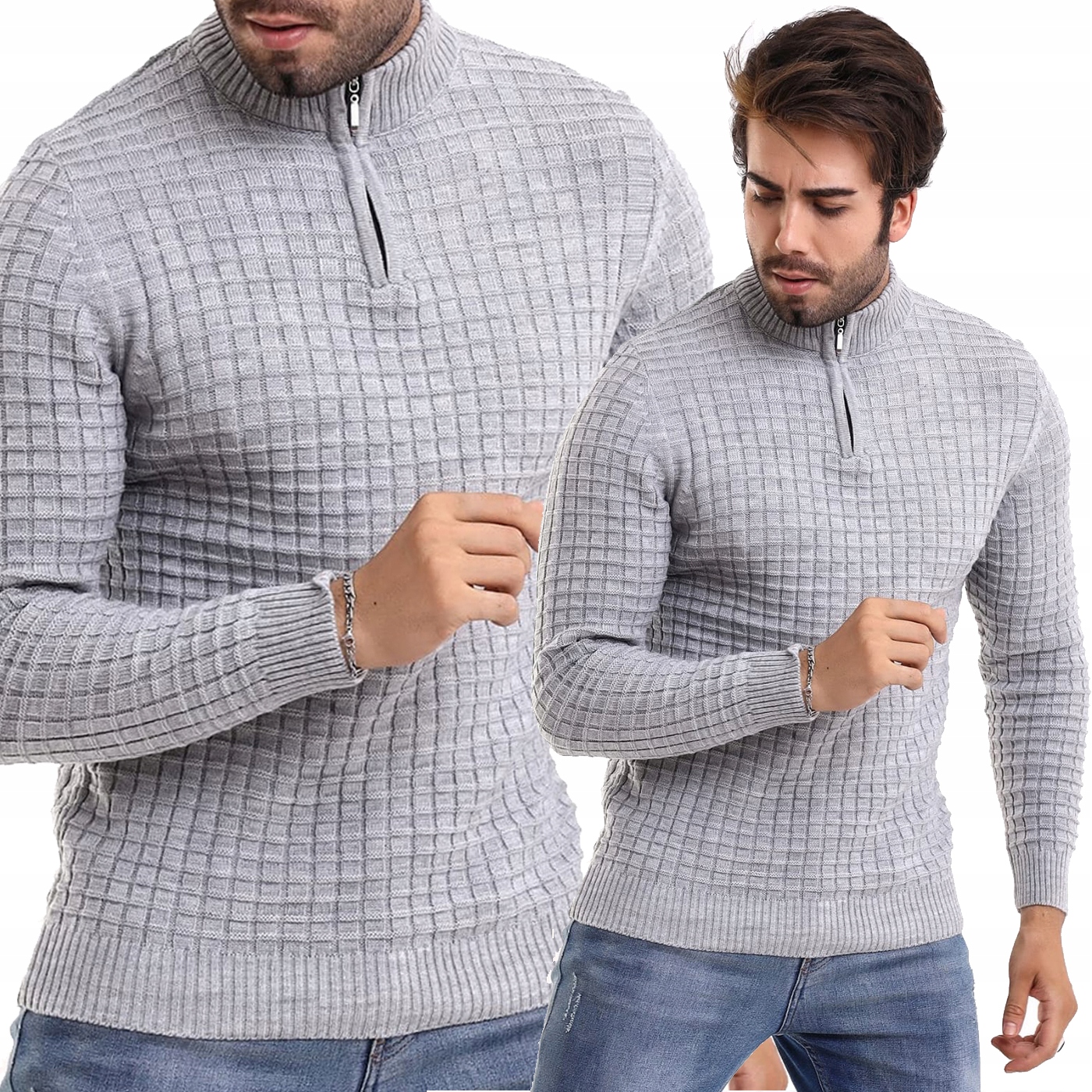 Pánský svetr se stojáčkem Rolák Slim fit Atletický Pružný Elastický