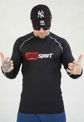 Longsleeve Stoprocent Rashguard Ćpaj Sport Logo černý
