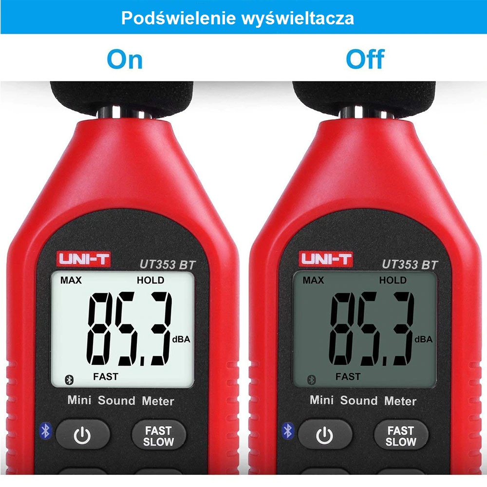 Sonometr REJESTRATOR dźwięku Android hałasu UT353BT Model Uni-T UT353BT