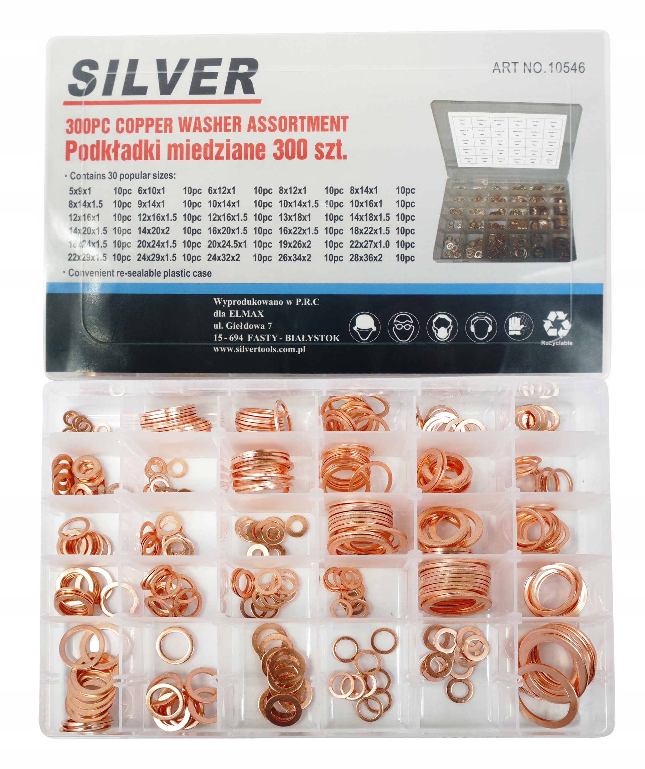 

Podkładki Miedziane Uszczelki Zestaw 300SZT Silver
