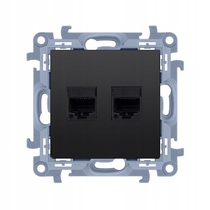 Gniazdo komputerowe podwójne RJ45 kat.6 Czarny Simon 10