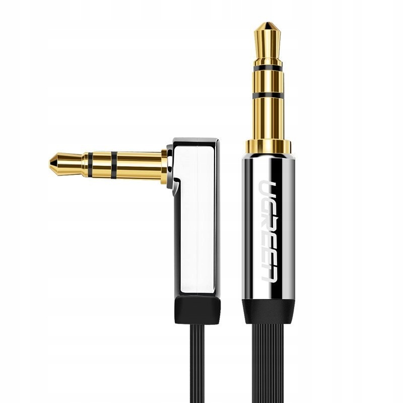 Plochý kábel audio kábel AUX 3.5 mm mini jack 5m strieborný