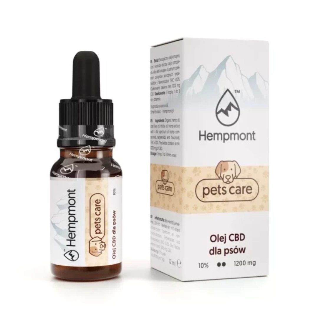 Levně Hempmont Pets Care Konopný Cbd olej pro psy 10 % 1200 mg 12 ml