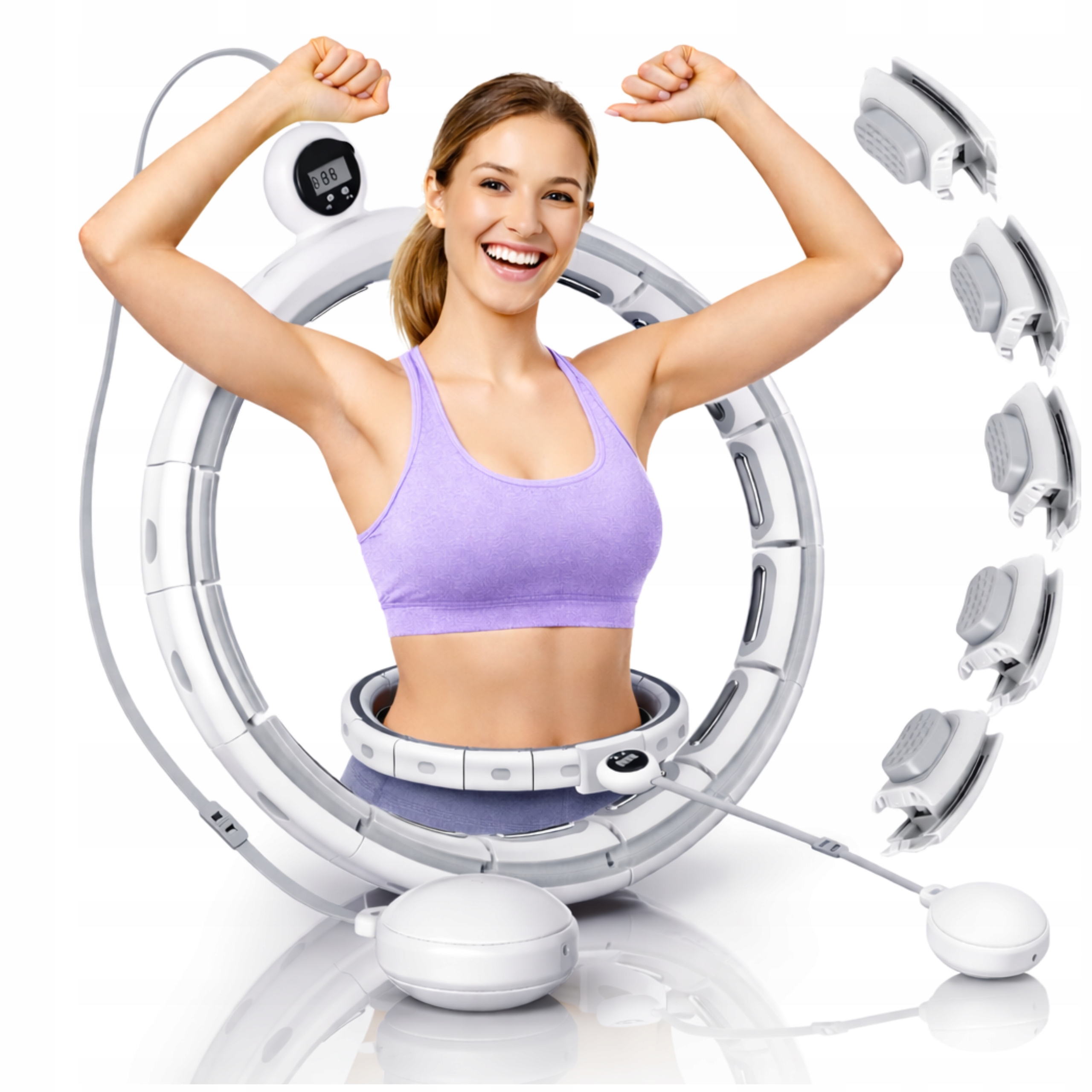 Hula Hoop s zatěžovacími výstupky a Masážní Přístroj na hubnutí Dárek pro ženy