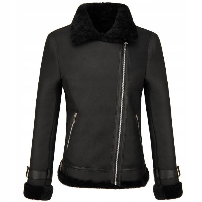 SKÓRZANY KOŻUCH PILOTKA DAMSKI RAMONESKA S/36 Rękaw długi rękaw