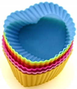 

Foremki silikonowe na muffinki serca MIX 12szt.