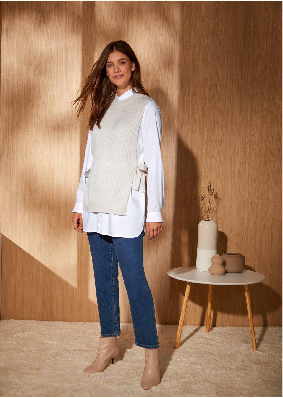 BONPRIX WNL J5D BIAŁA KOSZULA KLASYCZNA _/ 42 Kolor biały