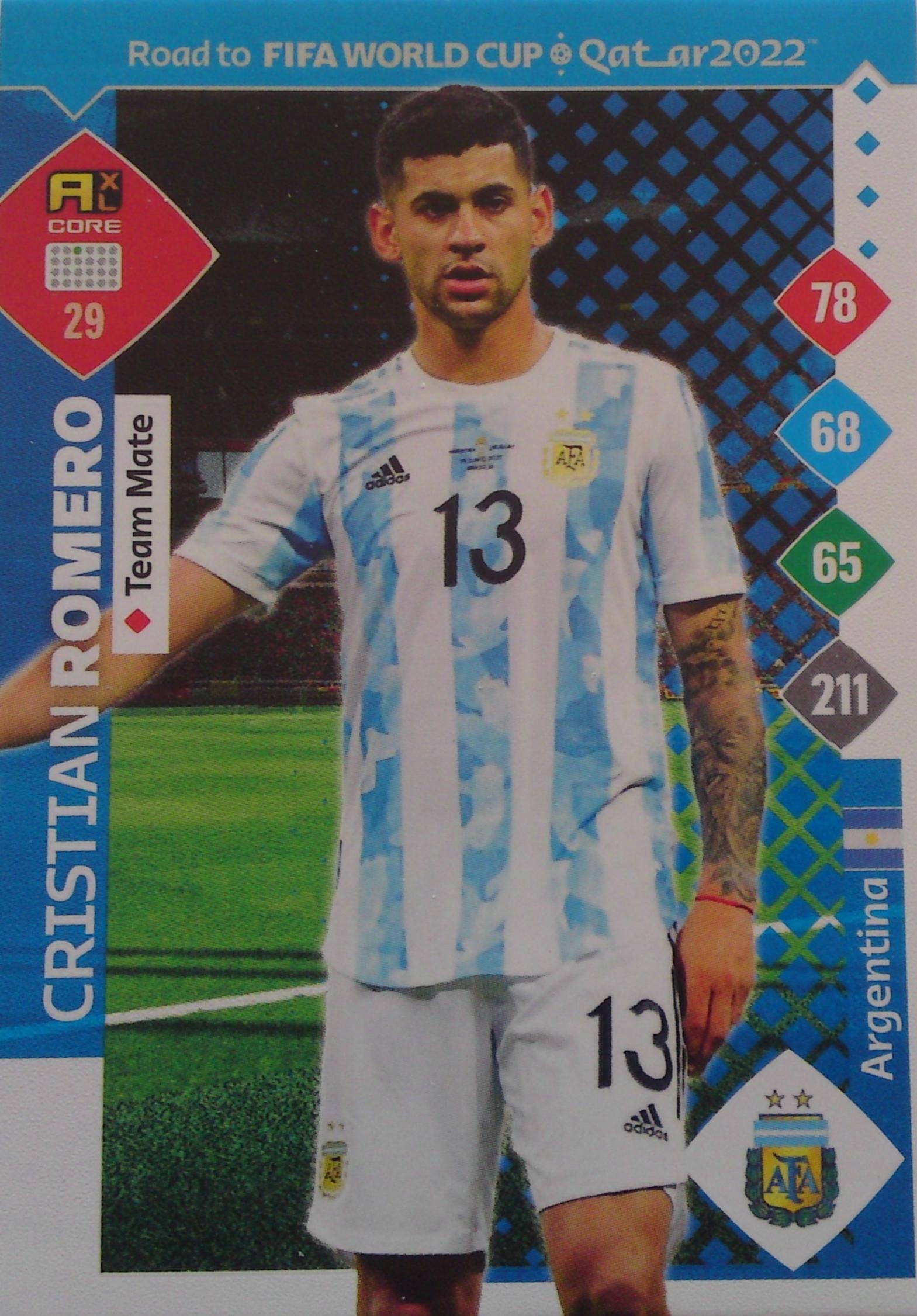 Panini Road Fifa World Qatar 2022 Team Mate Cristian Romero 29