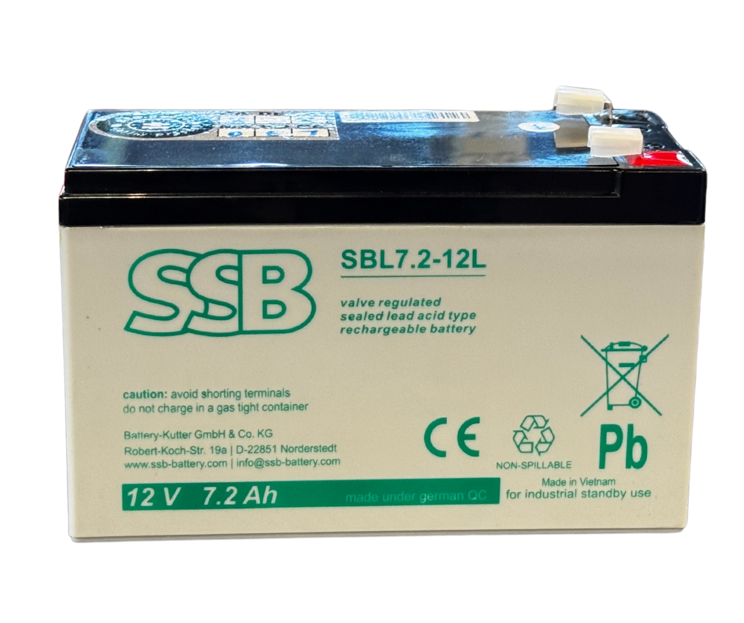 Akumulator Ssb Sbl 7.2 12L 12V 7.2Ah 6.3mm