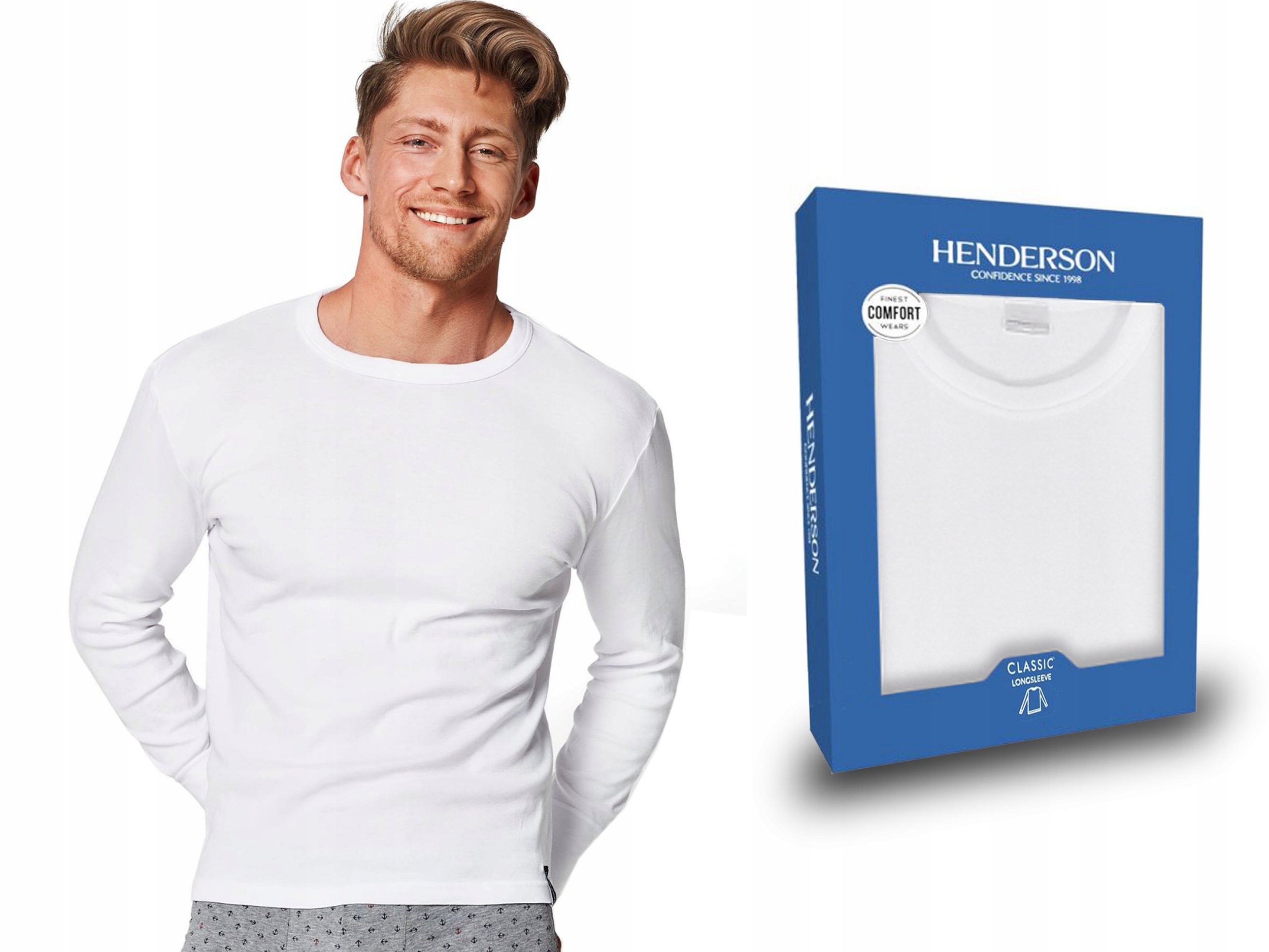 Koszulka DŁUGI RĘKAW Henderson CLASSIC biały XXL