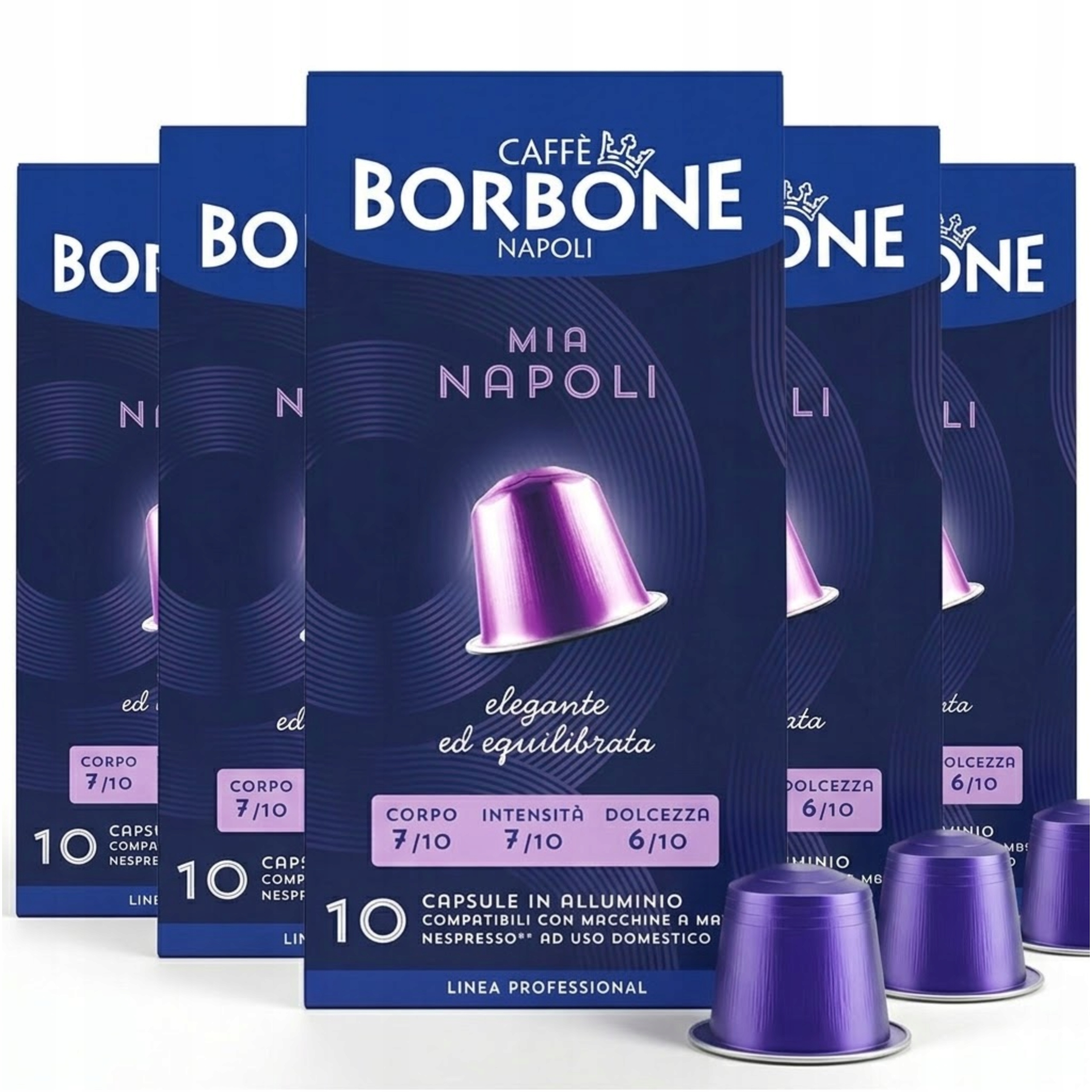 Kapsułki do Nespresso Borbone Mia Napoli 50 szt Włoskie Idealne do Espresso