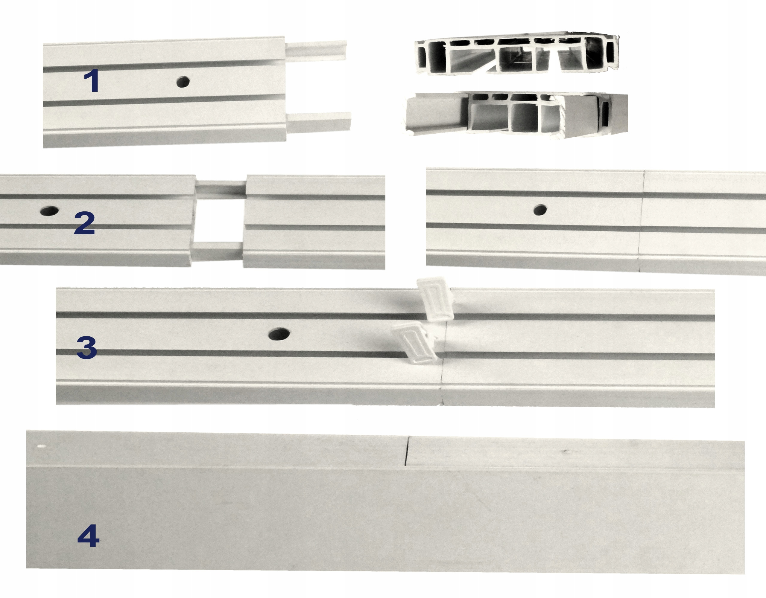 Szyna sufitowa PCV dwutorowa 200 cm kpl + OSŁONA Marka FajnyDom
