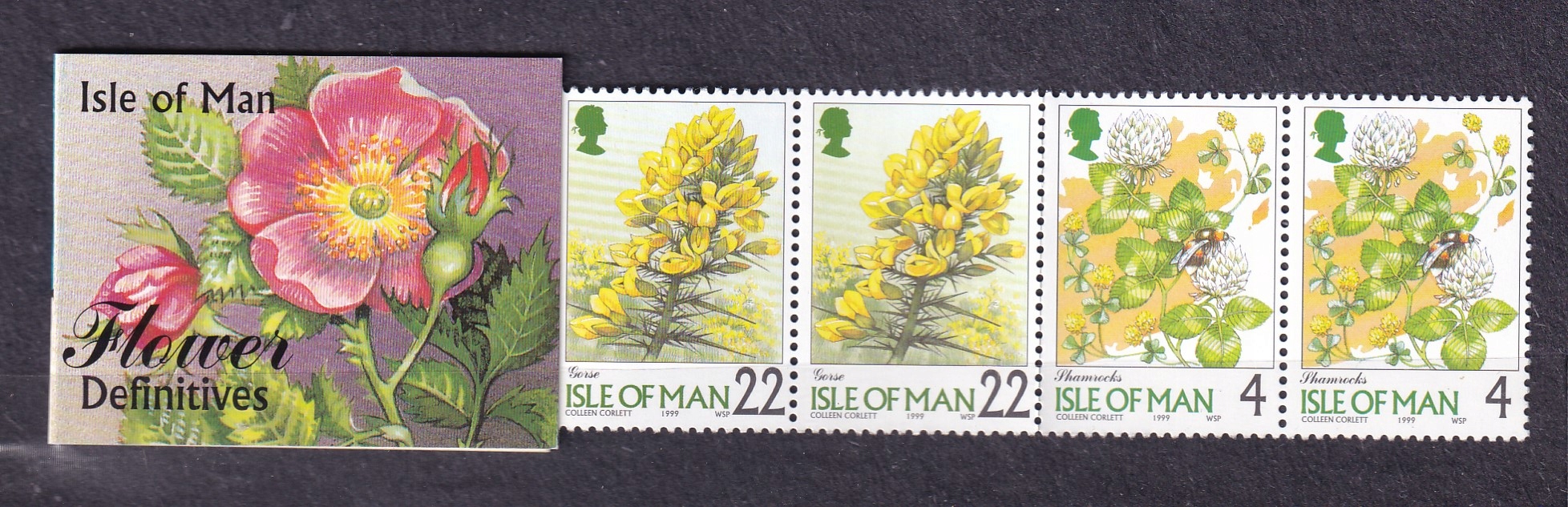 Anglia, Man** KWIATY, zeszycik Mi 807-09, MH 45