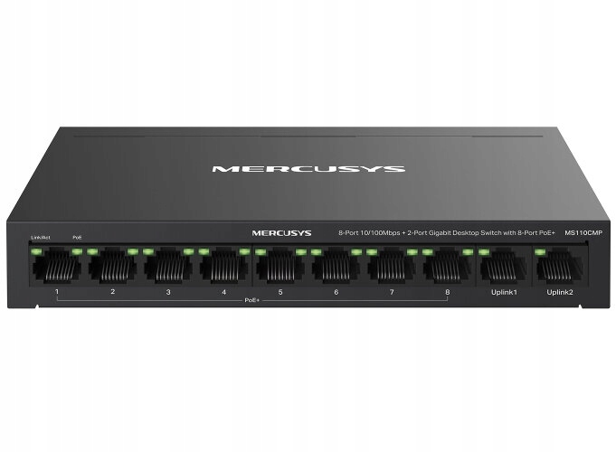 Switch Mercusys MS110CMP 10 portów 8-port poe+ 2 port gigabit 115W poe