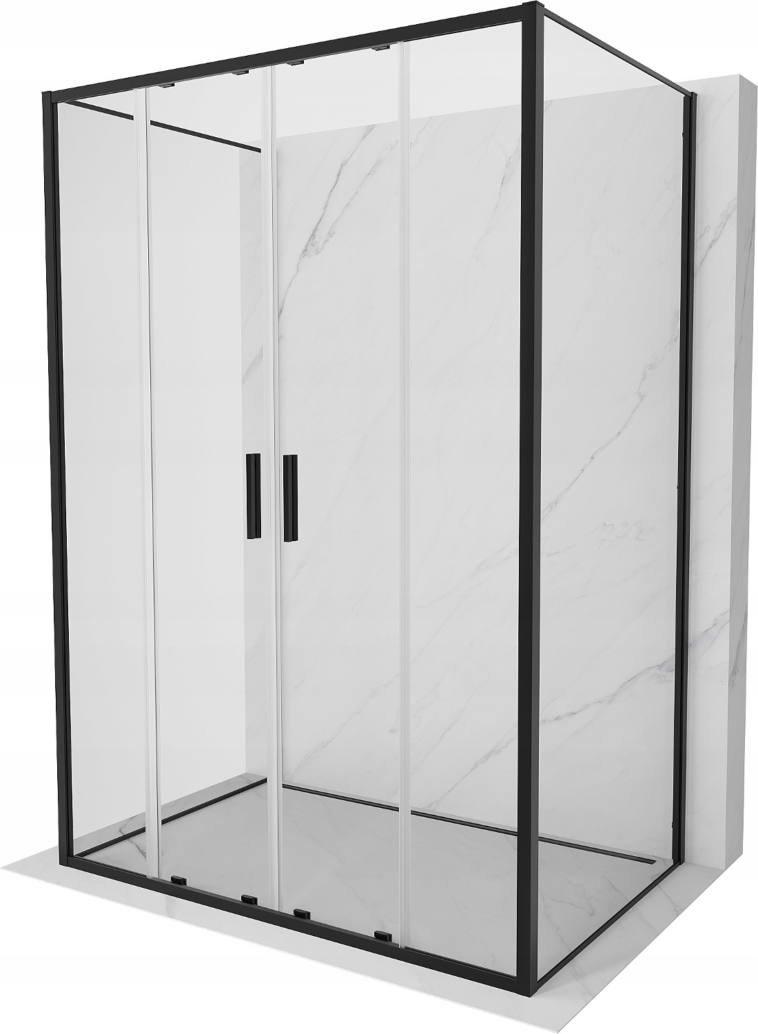 Mexen Exo-3S kabina prysznicowa 3-ścienna rozsuwana 160 x 95 cm, transparen