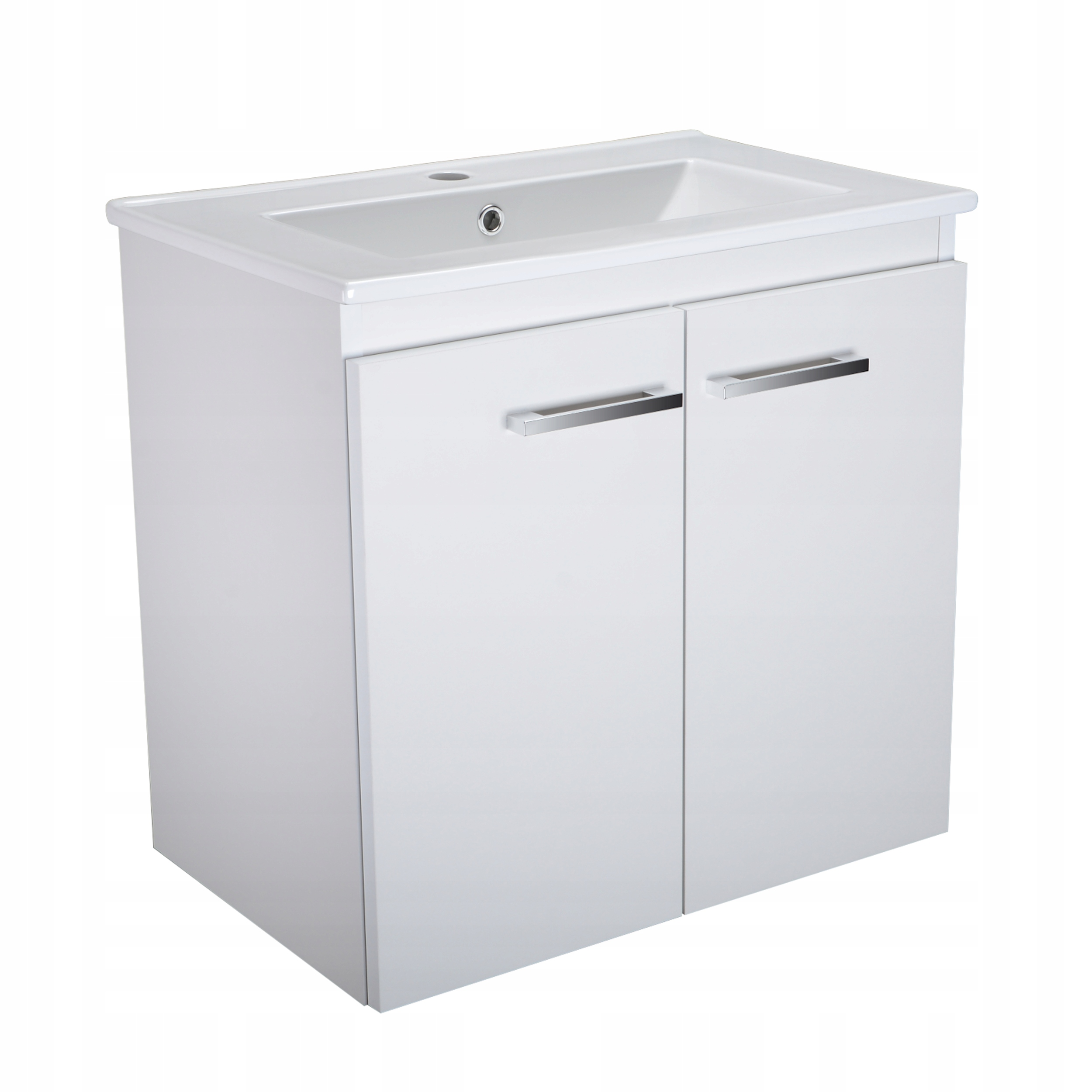 Szafka łazienkowa wisząca z umywalką biała mat 60