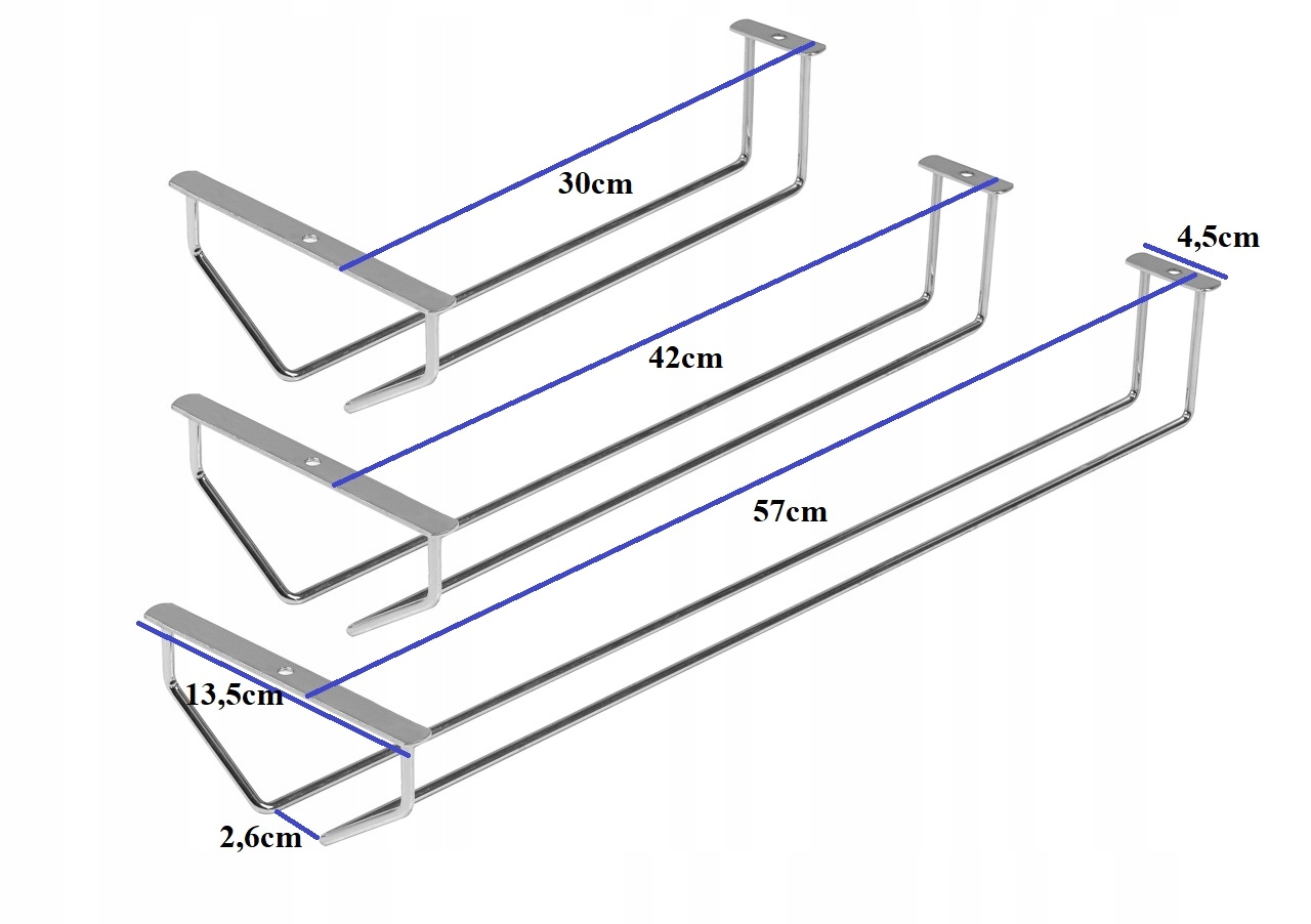Wieszak na kieliszki uchwyt do kuchni 42cm chrom EAN (GTIN) 05907480710304
