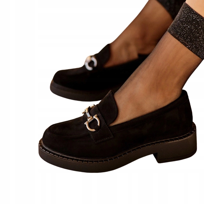 Dámské Semišové Mokasíny Černé, Velikost 36