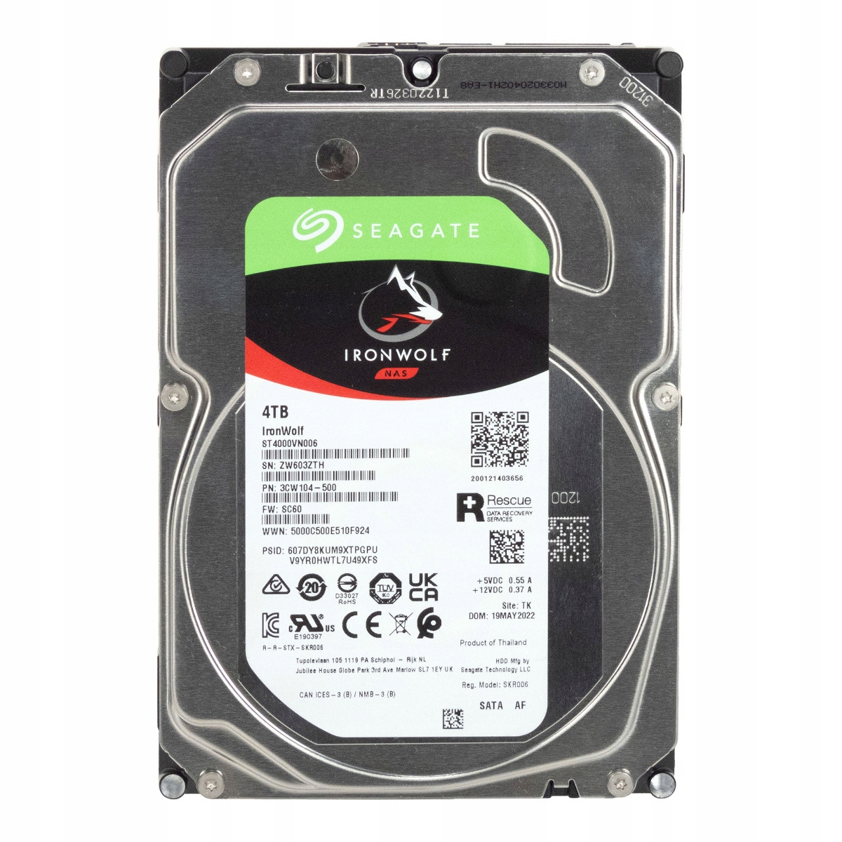 Seagate 4TB IronWolf Nas 5.9K 256MB Sata III 3.5'' ST4000VN006